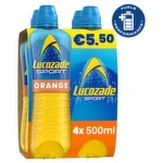 Lucozade Sport Orange Drink Bottle 4 Pack (500 ml)